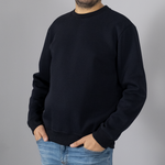 Üç İplik Şardonsuz Bisiklet Yaka Sweatshirt