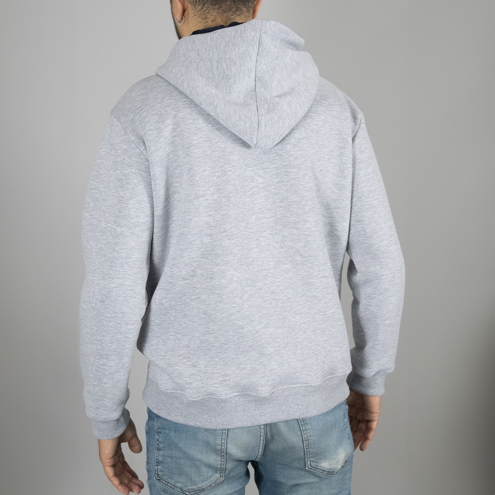 Üç İplik Şardonsuz Kapüşonlu Kanguru Cep Erkek Sweatshirt